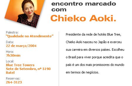 2004 – Estrela da Manhã – Palestra Chieko Aoki 2004 - Estrela da Manhã - Palestra Chieko Aoki